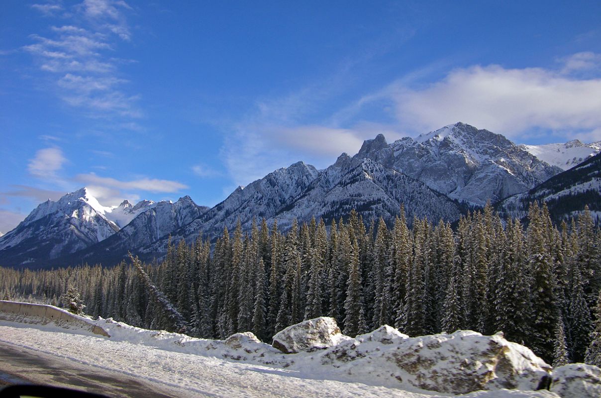 27 Mount Ishbel And The Finger Morning From Trans Canada Highway Driving Between Banff And Lake Louise in Winter